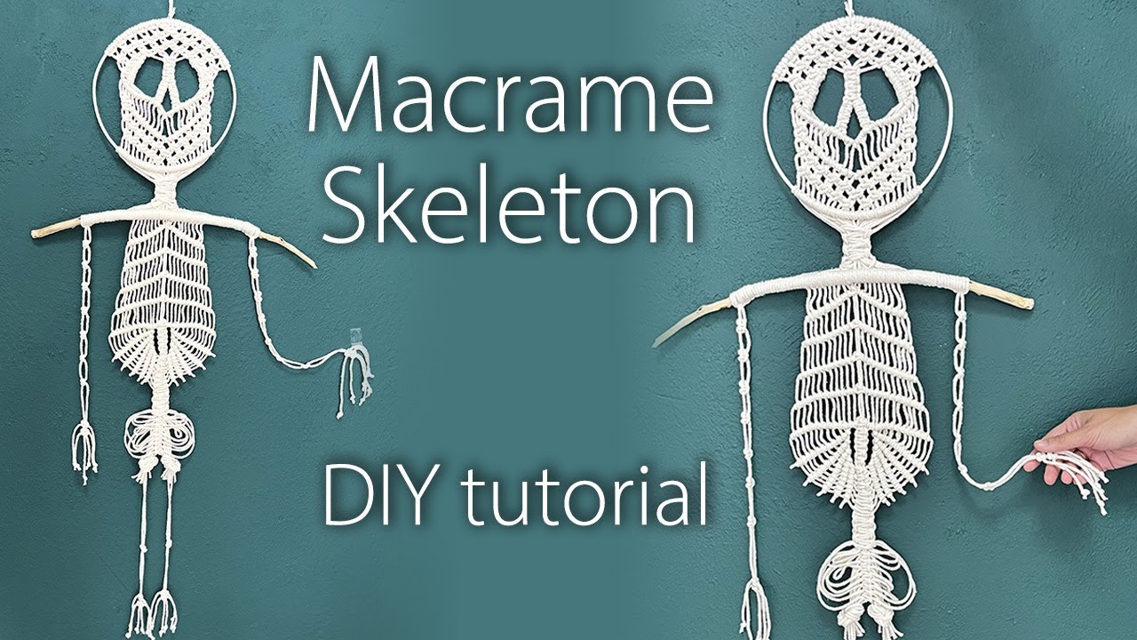 💀DIY Decor for Halloween / Tutorial Macrame Skeleton / Makramee Skelett / Squelette en macramé