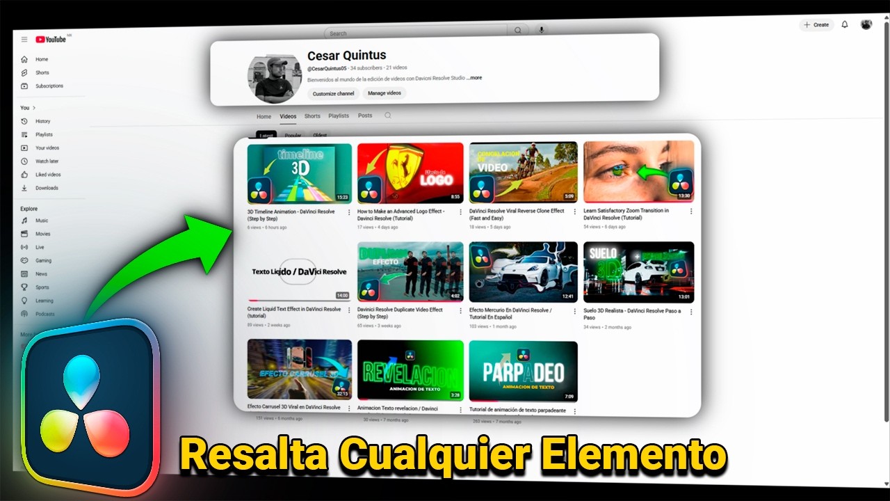 Resalta cualquier Objeto con efecto 3D | DaVinci Resolve