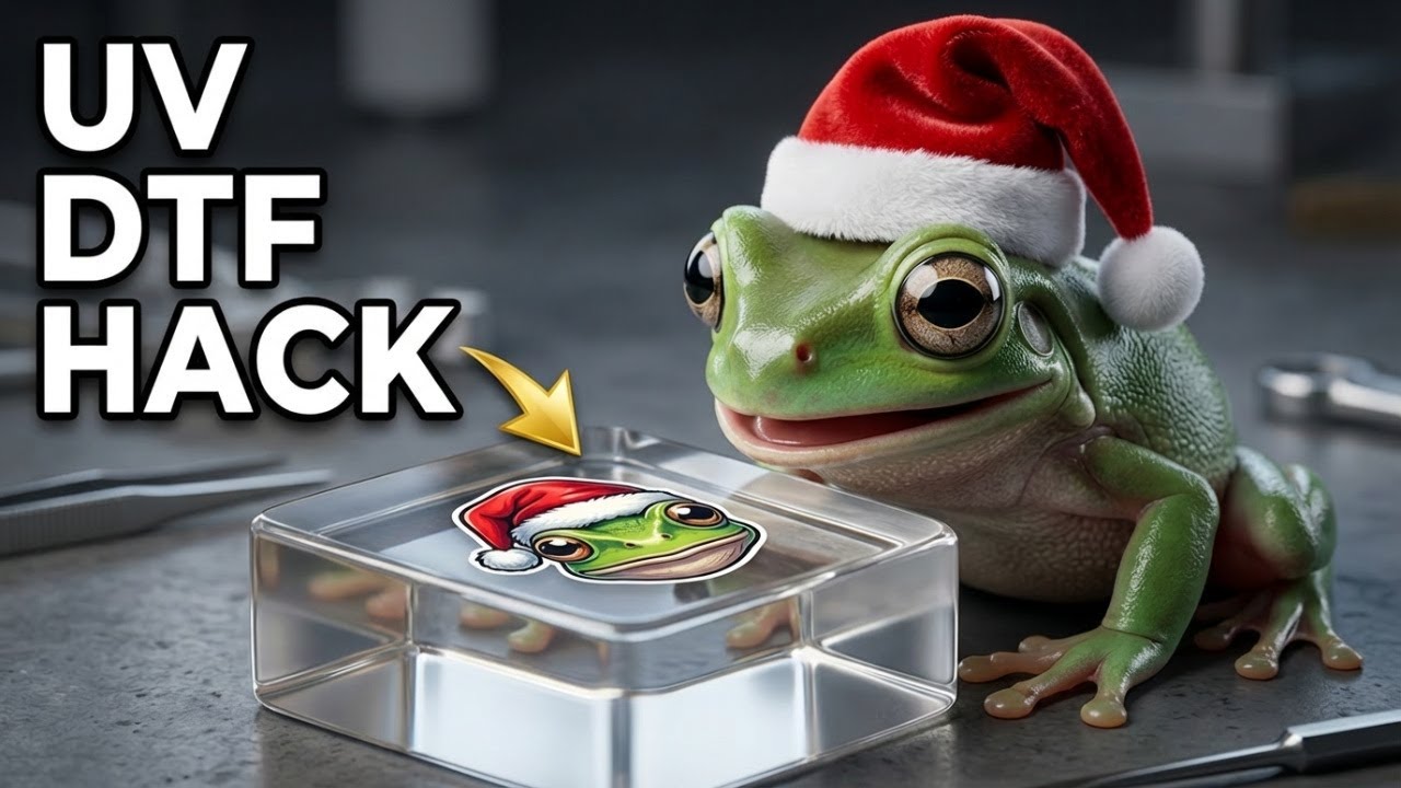 My UV DTF Hack to embed a decal in Resin #froggyfriday 