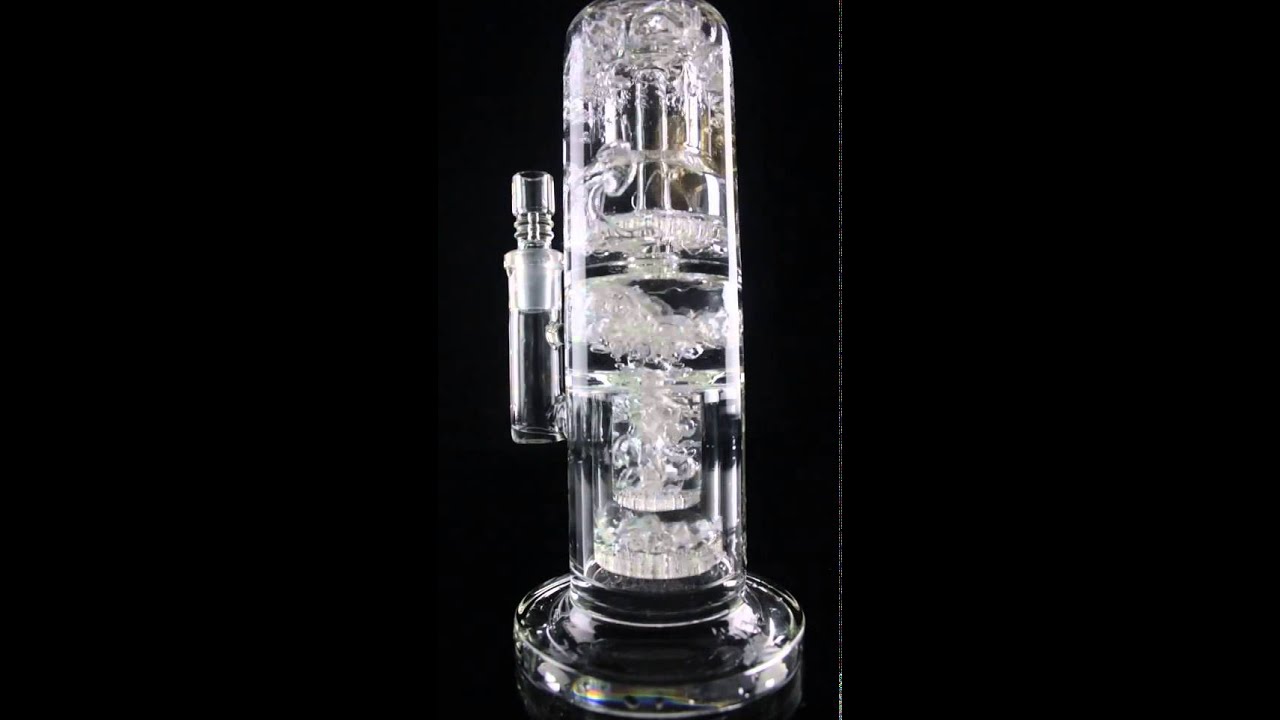 Maverick Glass Double Inverted Honeycomb Shower Head to Domed Honeycomb Shower Head