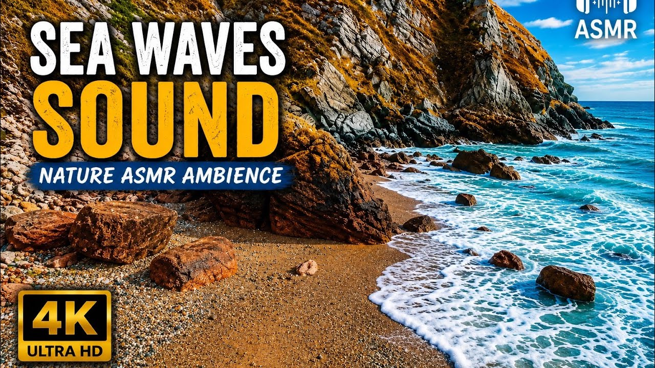 Turbulent Sea Waves Against Rocky Shore | Nature ASMR Ambience