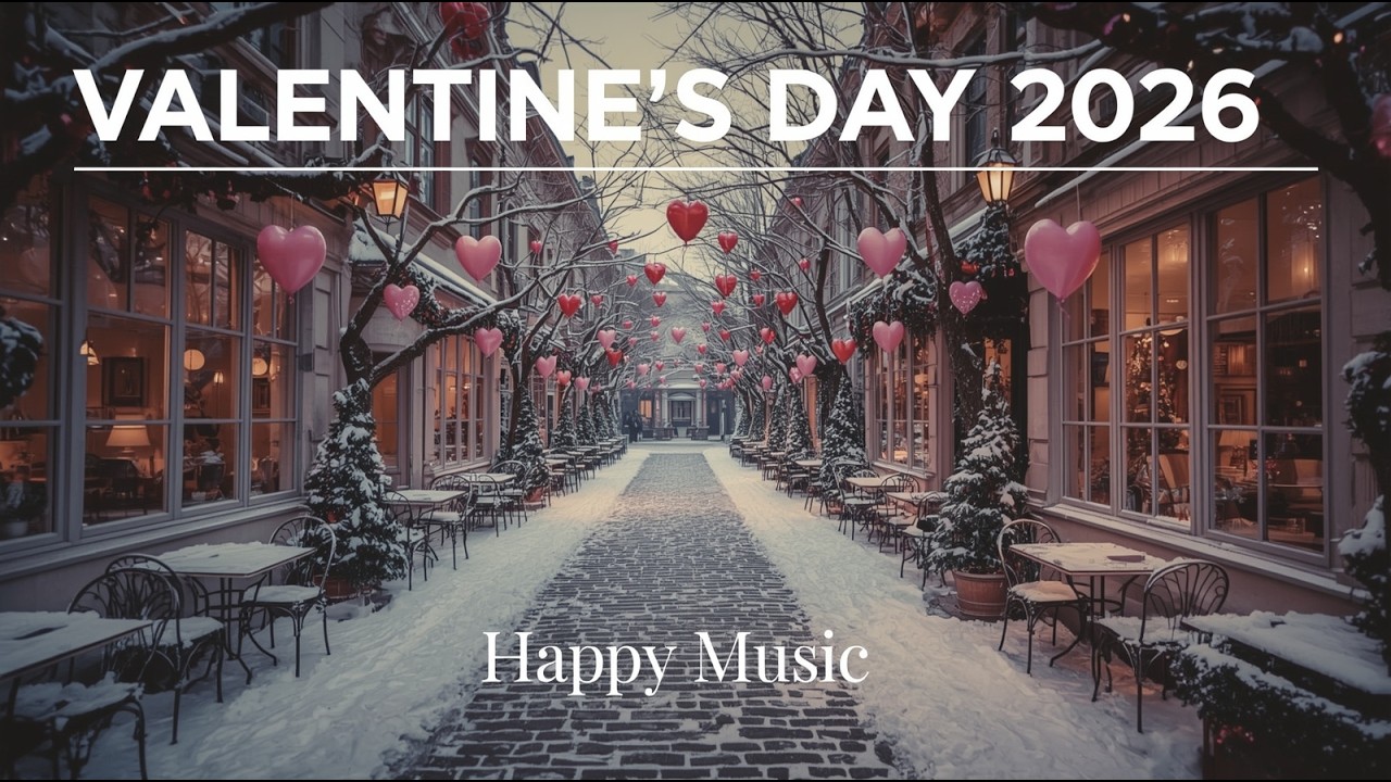 Romantic Jazz Music at Street Coffee Shop | Smooth Jazz Instrumental Music For Valentine's Day
