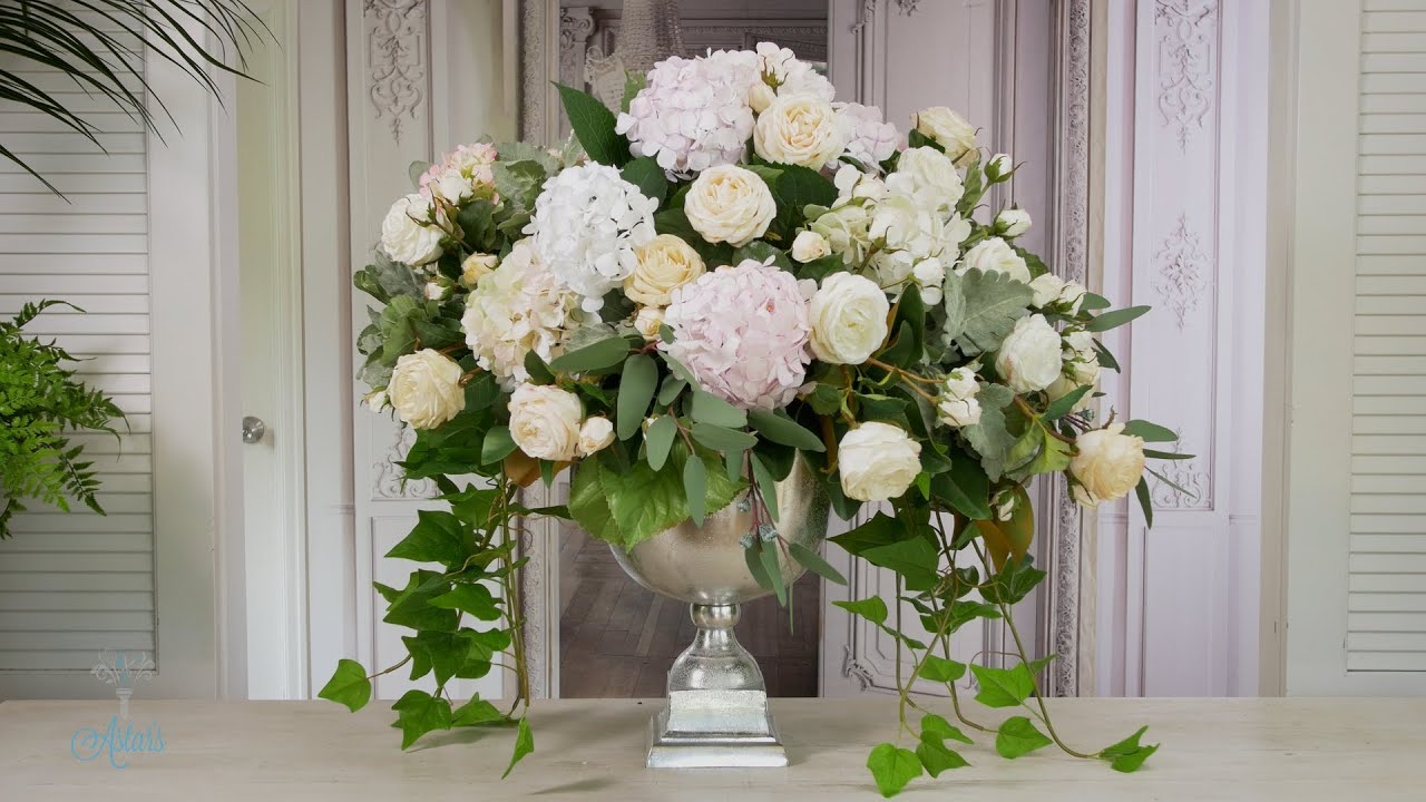 Astar's Evergreens in a silver champagne bucket | Part 3 of 4: Hydrangea and Roses