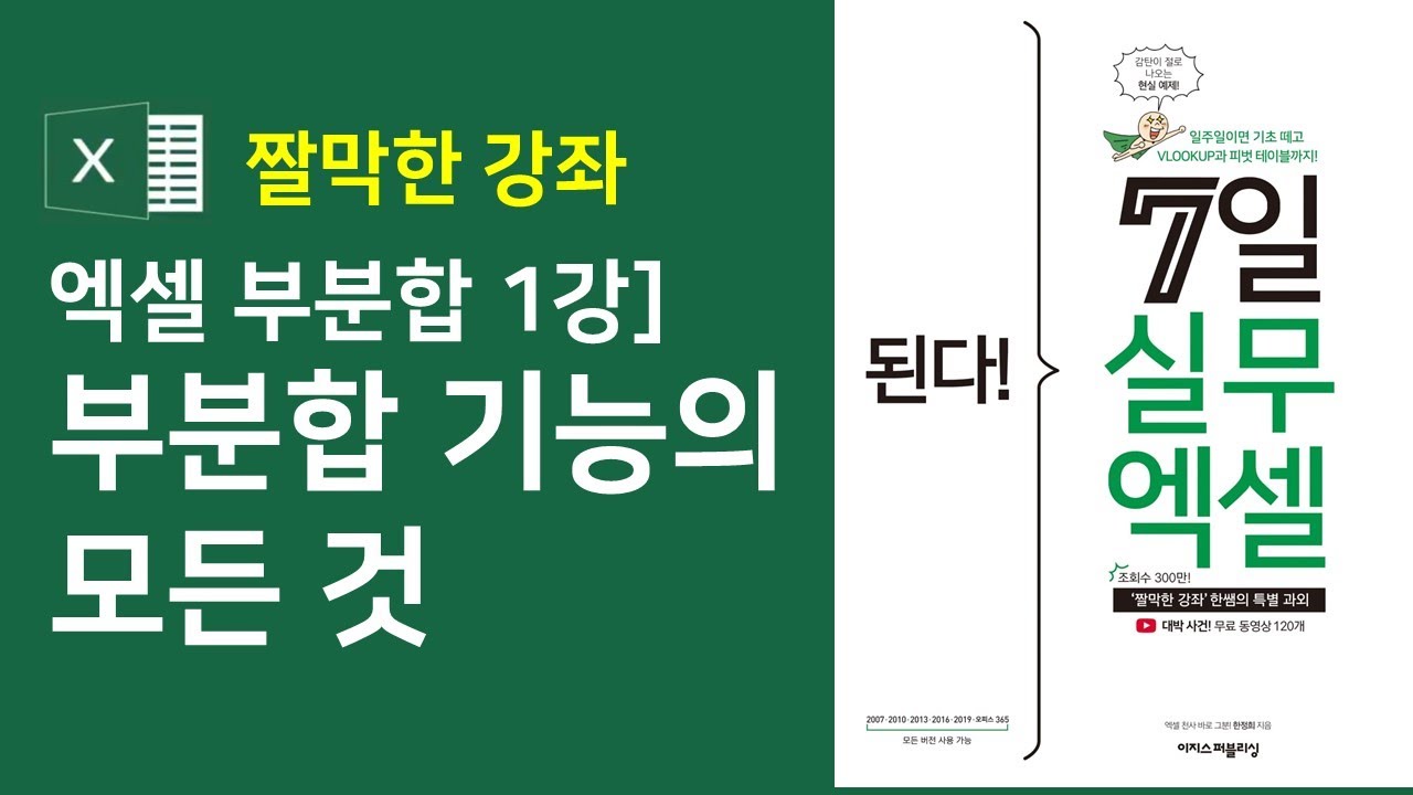엑셀 부분합 1강] 부분합 기능의 모든 것