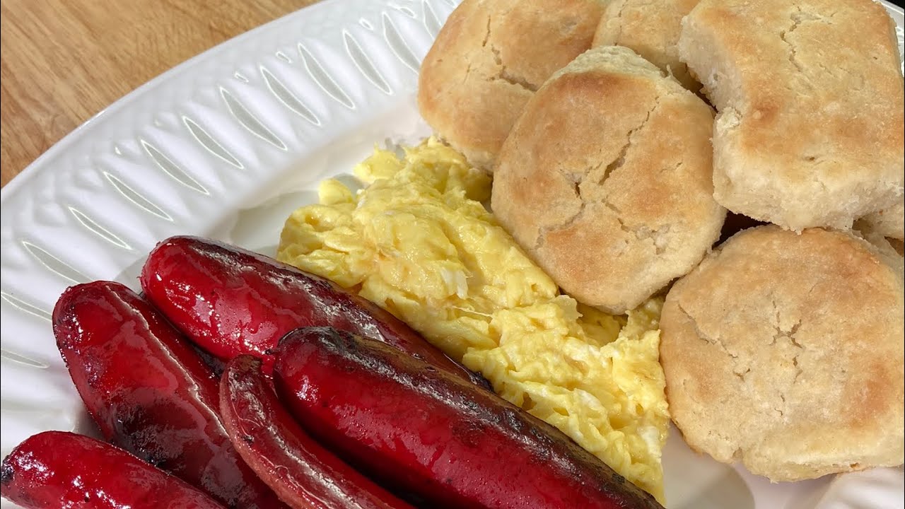 OLD SCHOOL COUNTRY BREAKFAST/BUTTERMILK BISCUITS/RED HOT 🥵 LINKS