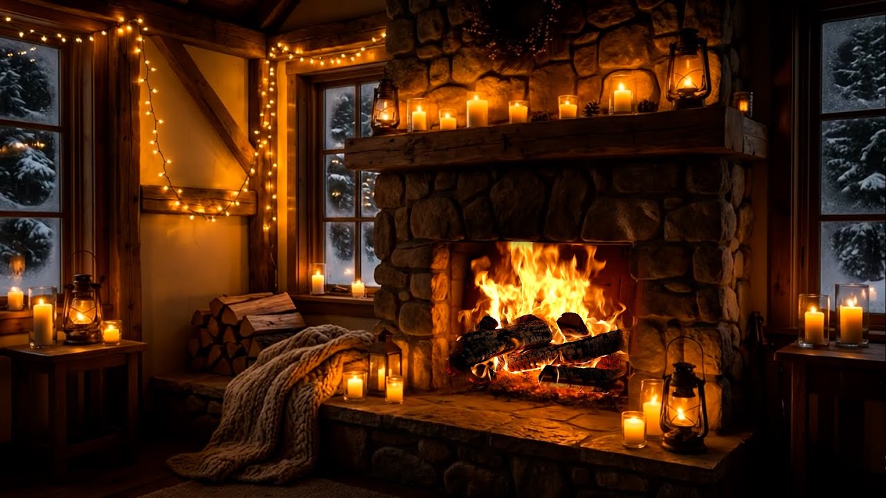 Peaceful Fireplace Night 🕯️ Relaxing Fire Sounds for Sleep, Study & Meditation