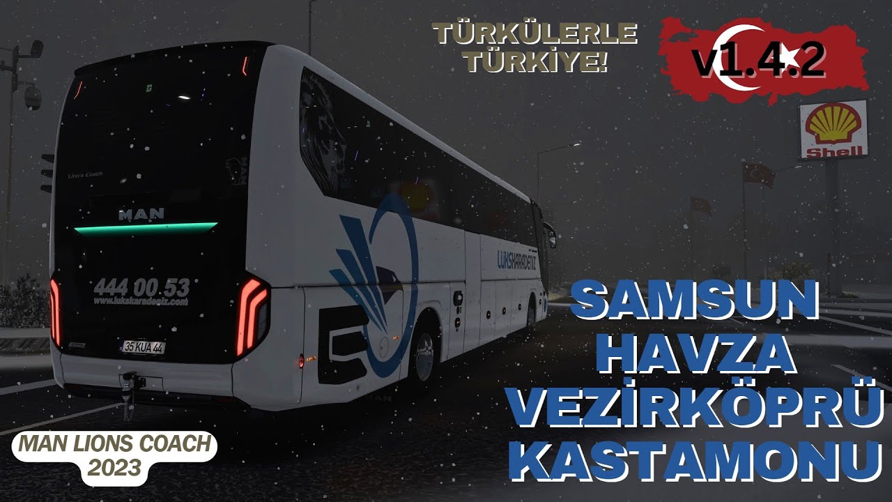 SAMSUN - HAVZA - VEZİRKÖPRÜ - KASTAMONU ~ GERÇEKÇİ KAR YAĞIŞI İLE GECE SEFERİ - MAN LIONS COACH 2023