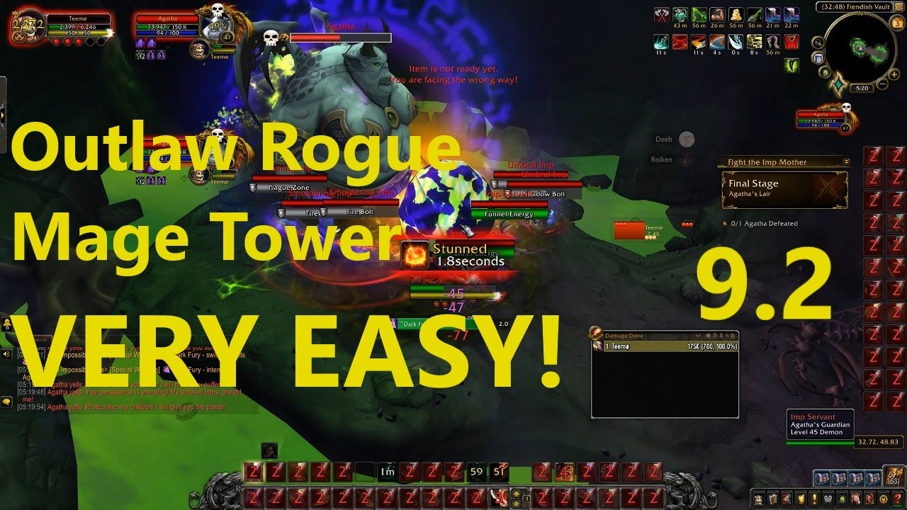 Outlaw Rogue Mage Tower Challenge VERY EASY! An Impossible Foe | WoW Shadowlands 9.2
