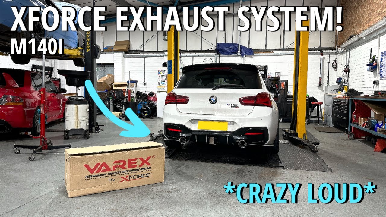 BMW M140i gets a FULL XFORCE Valved EXHAUST System! *NON-RES Varex* stock vs after clips!