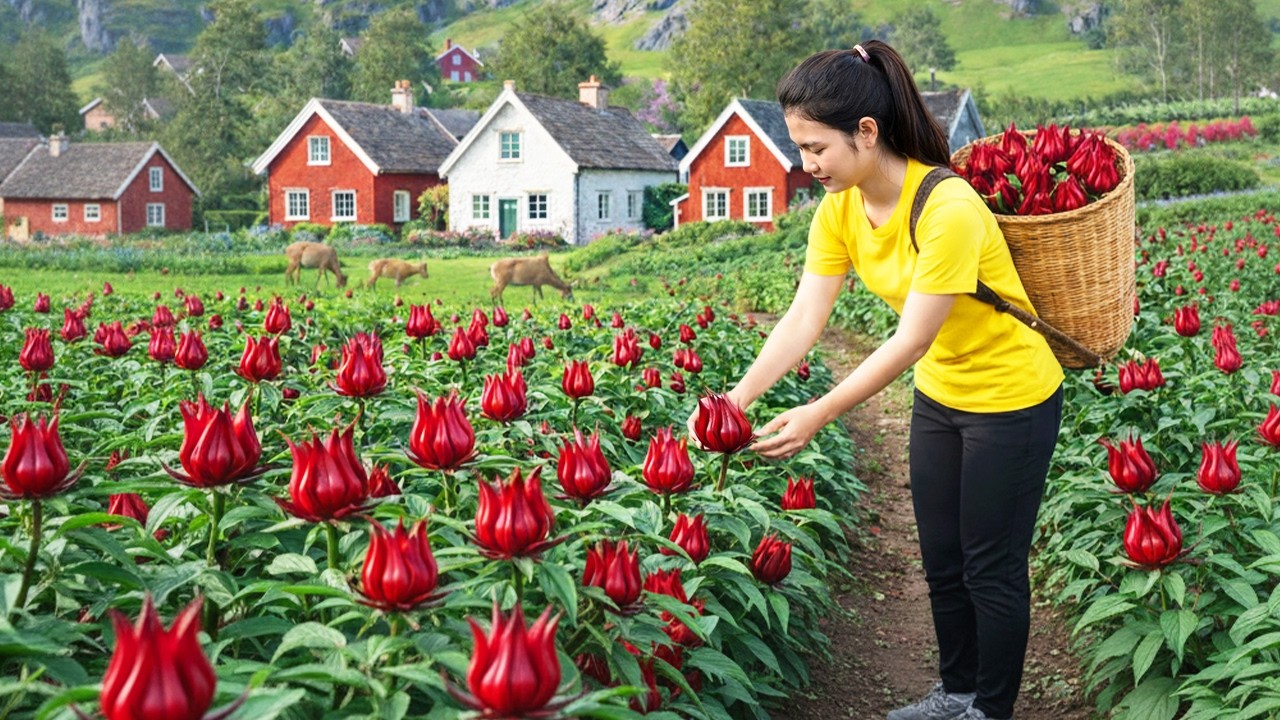 365 Days Harvesting RED ATISO FLOWER Goes to market sell | Thuy Countryside