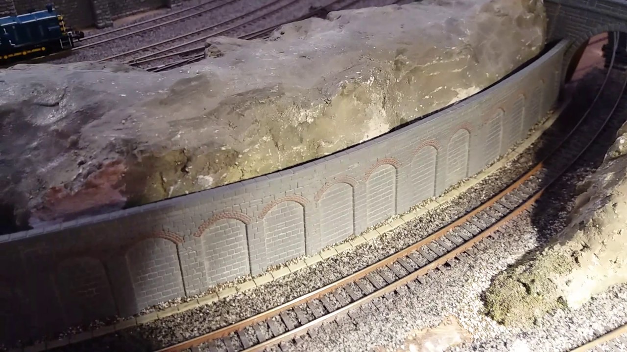 Blackwood N Gauge layout retaining wall