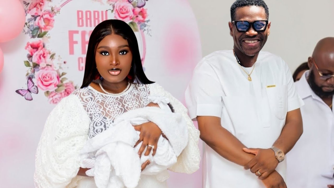 Mo Bimpe In Tears As Her Husband, Lateef Adedimeji Surprises Her At Baby Naming