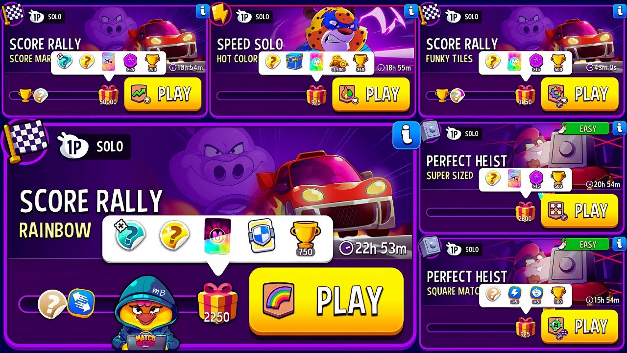 #matchmasters x6 SOLO🔥 Square Match, Funky Tiles, Hot Colors, Super Sized, Score Market, Rainbow