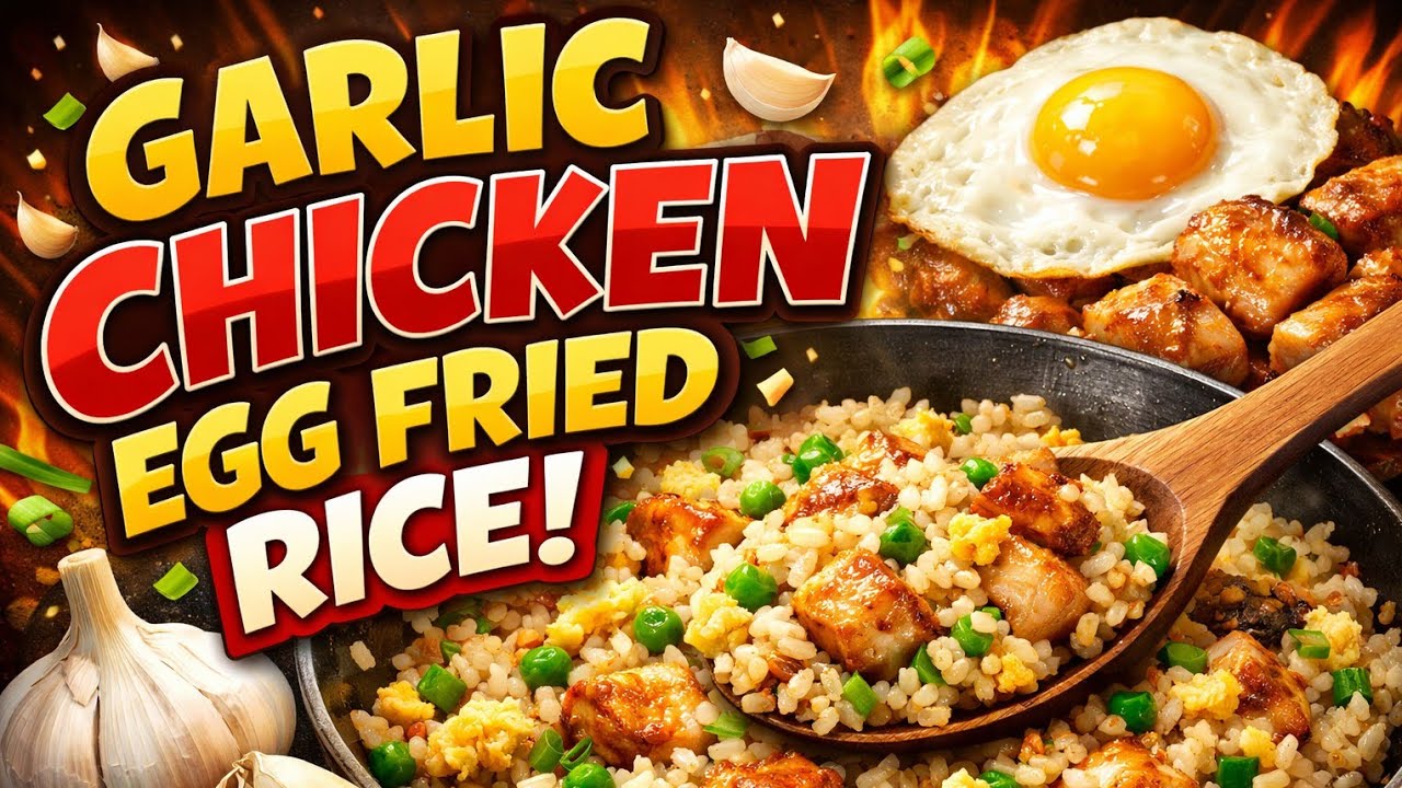 గార్లిక్ 🧄 చికెన్ 🍗 ఎగ్ 🥚 ఫ్రైడ్ రైస్ 🍚//