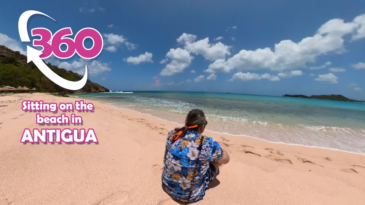 Sitting on the beach in Antigua