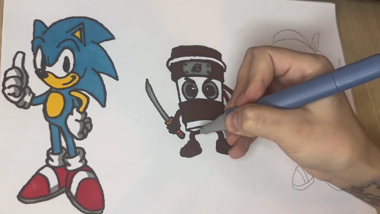 Fantasy Character Cappuccino Assassino and Blue Ninja Hero — Stylish Art Design☕️💙🖼️