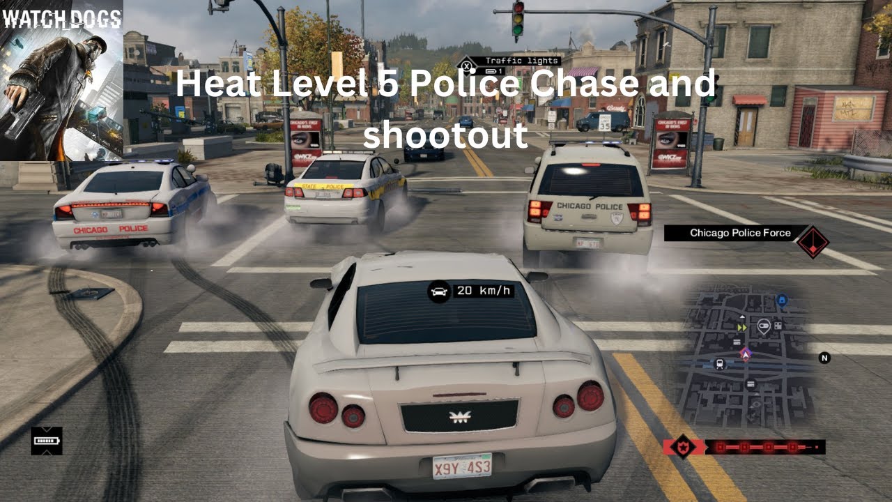 Watch_Dogs 1 1 hour heat level 5 police chase and shootout