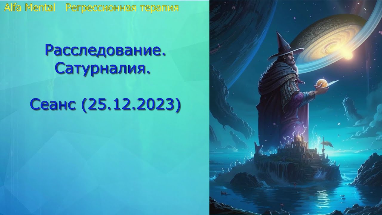 Расследование. Сатурналия. Сеанс (25.12.2023)