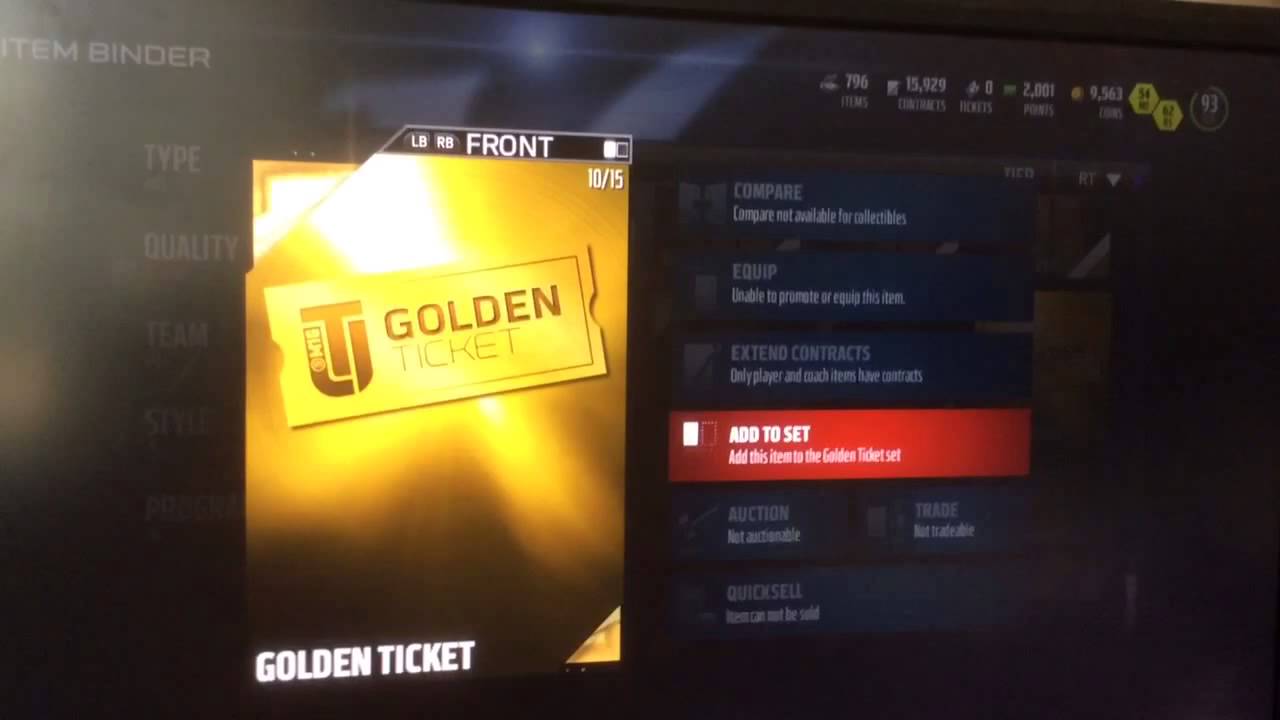 PULLING A GOLDEN TICKET ON MUT 16