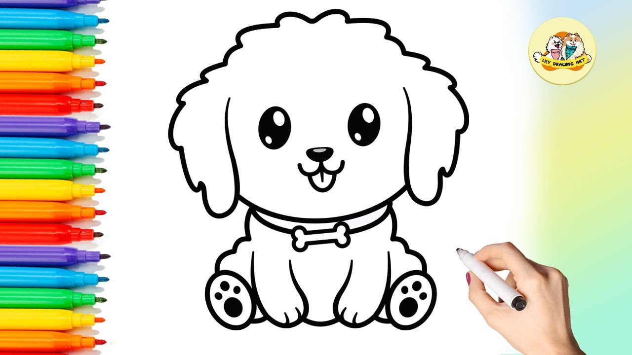 How to Draw a Cute Dog 🐶 | Step by Step & Easy