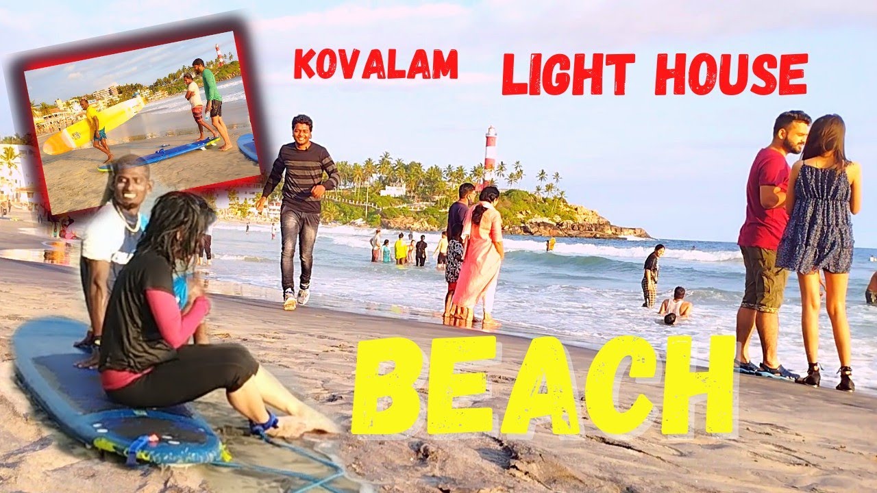 Kerala Kovalam lighthouse beach. 09/05/022 very popular this beach.