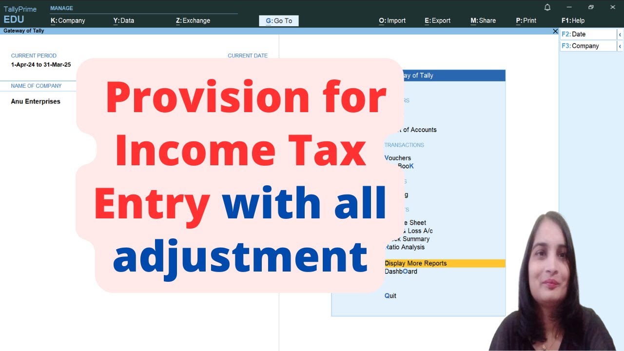 Provision for Income Tax Entry in Tally Prime| Income Tax Adjustment entry in Tally| March Closing|