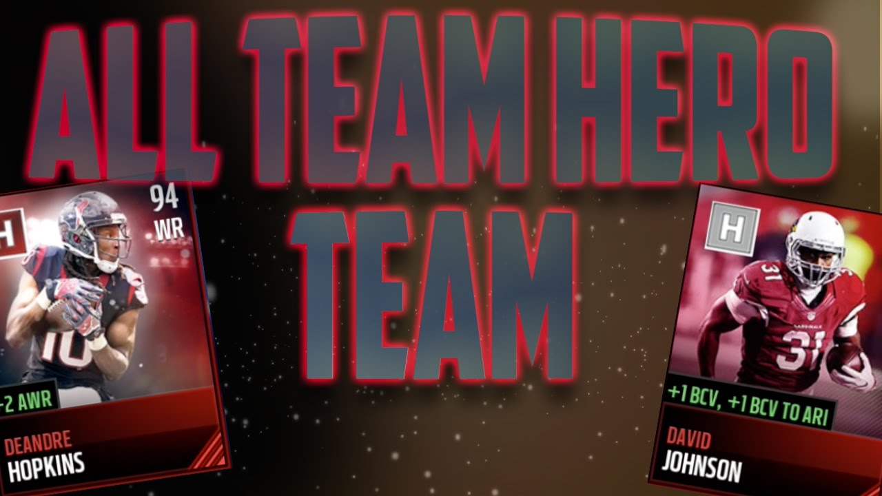 Full Team Hero Theme Team Madden Mobile 17! Insane Fully Boosted Stat Gameplay! Master Hopkins!