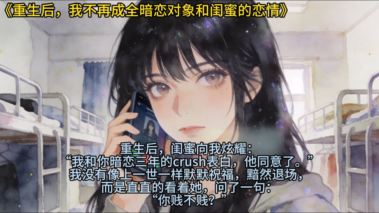 重生后，闺蜜向我炫耀：“我和你暗恋三年的crush表白，他同意了。”我没有像上一世一样默默祝福，黯然退场，而是直直的看着她，问了一句：“你贱不贱？”