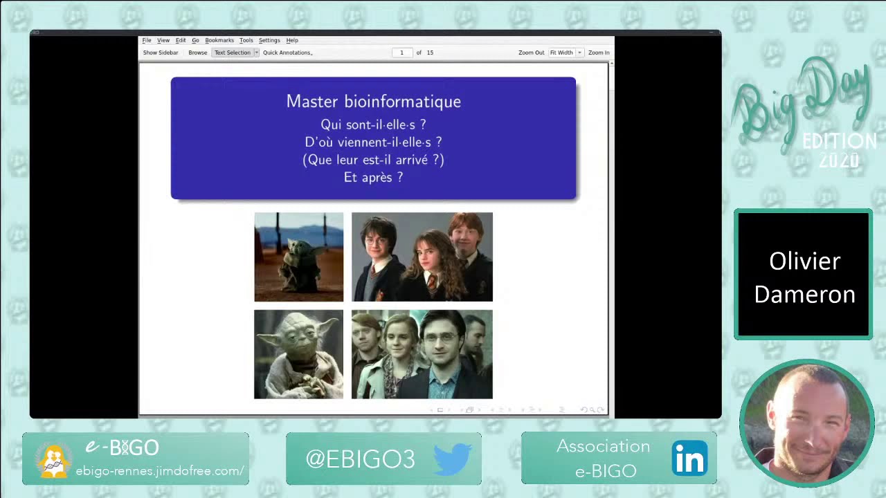 Statistiques du Master Bioinformatique de Rennes - Olivier Dameron