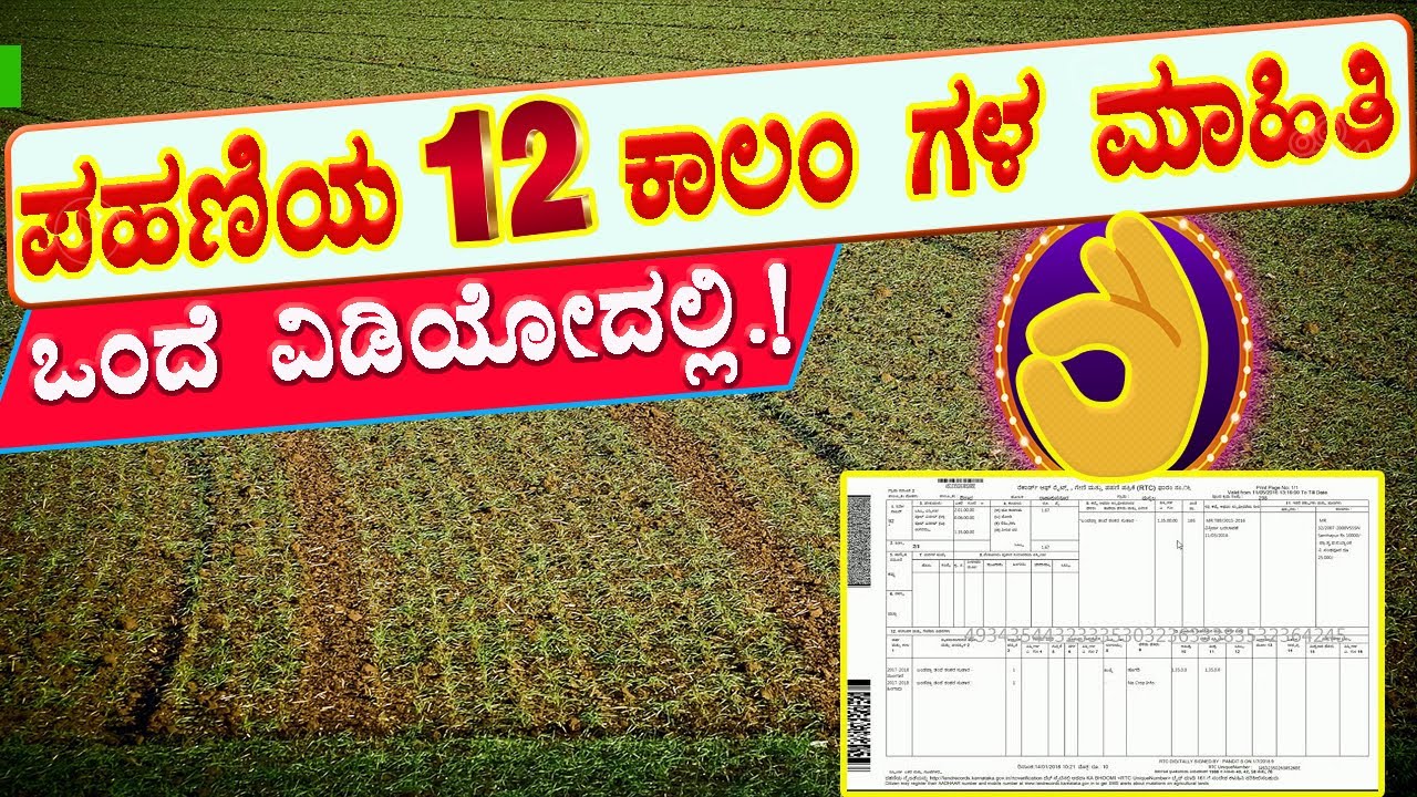 ಪಹಣಿಯ 1 ರಿಂದ 12 ಕಾಲಂ ಗಳ ಸಂಪೂರ್ಣ ಮಾಹಿತಿ ಇಂದೆ ನೋಡಿ. RTC Column Details // RTC Details in Karnataka.