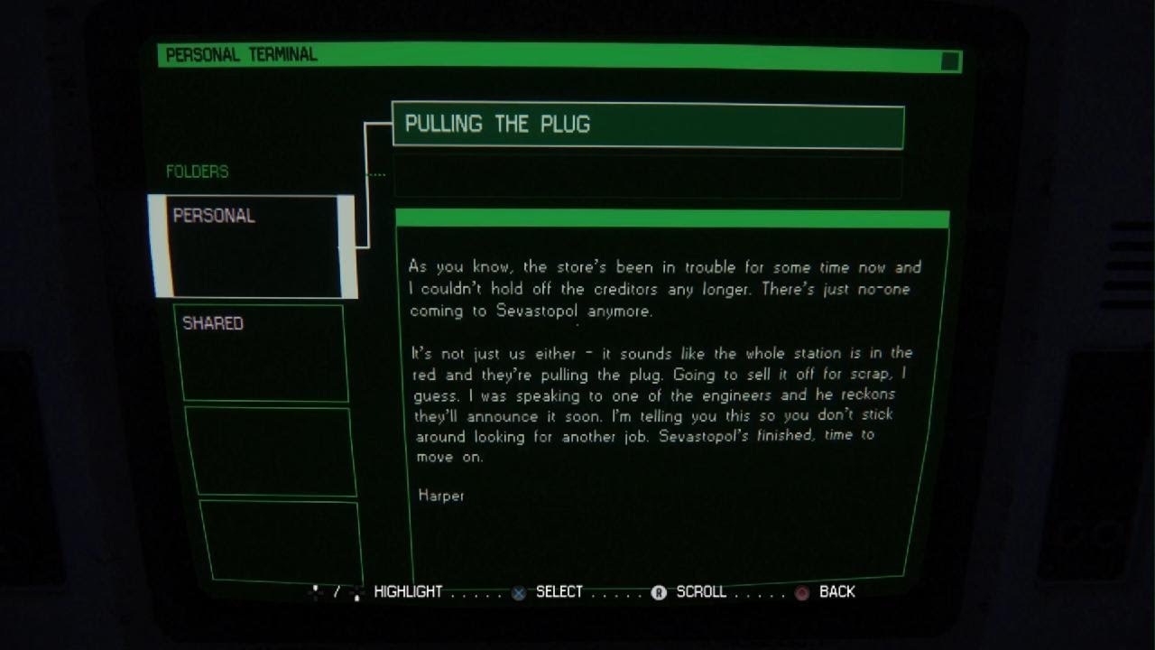 Alien: Isolation Contact the Torrens