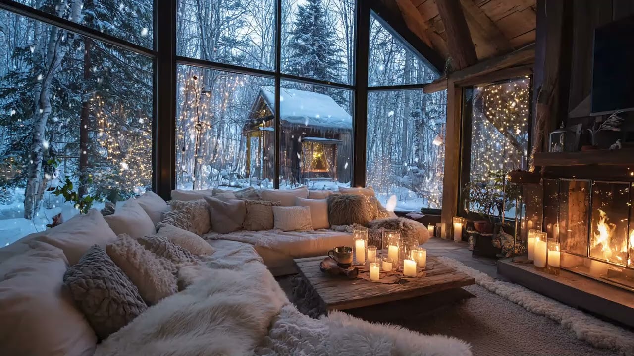 Winter Piano Melodies In The Waiting Room, A Warm Fireplace On A Winter Day, Help You Relax