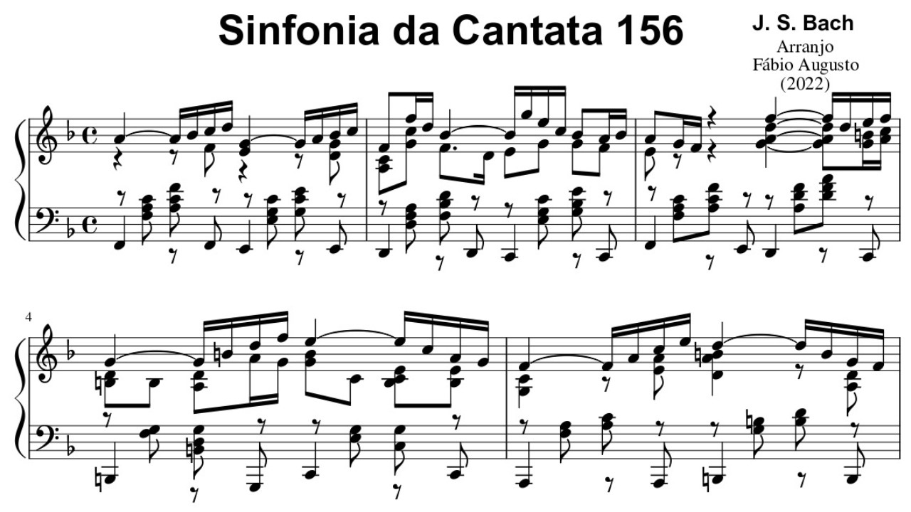 Sinfonia da Cantata 156- J. S. Bach (com partitura)