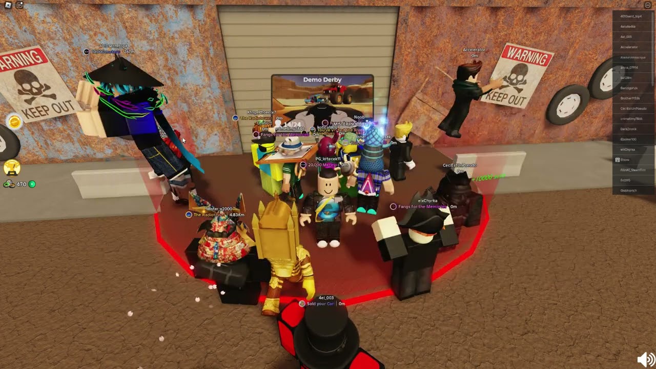 we tried new event DEMO DERBY in roblox dusty trip with my friend 