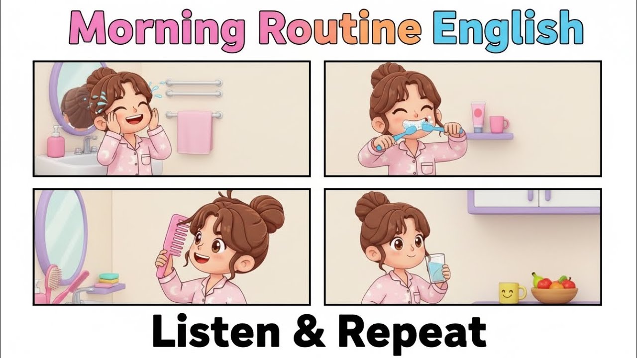 Learn English Morning Routine | Watch, Listen & Repeat | Daily English for Beginners