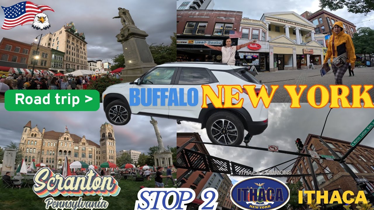 🇺🇲🚘AUTOTRIP from BUFFALO to NEW YORK 🇺🇲  STOP 2🖐  SCRANTON 👍 ITHACA 👀👁👀