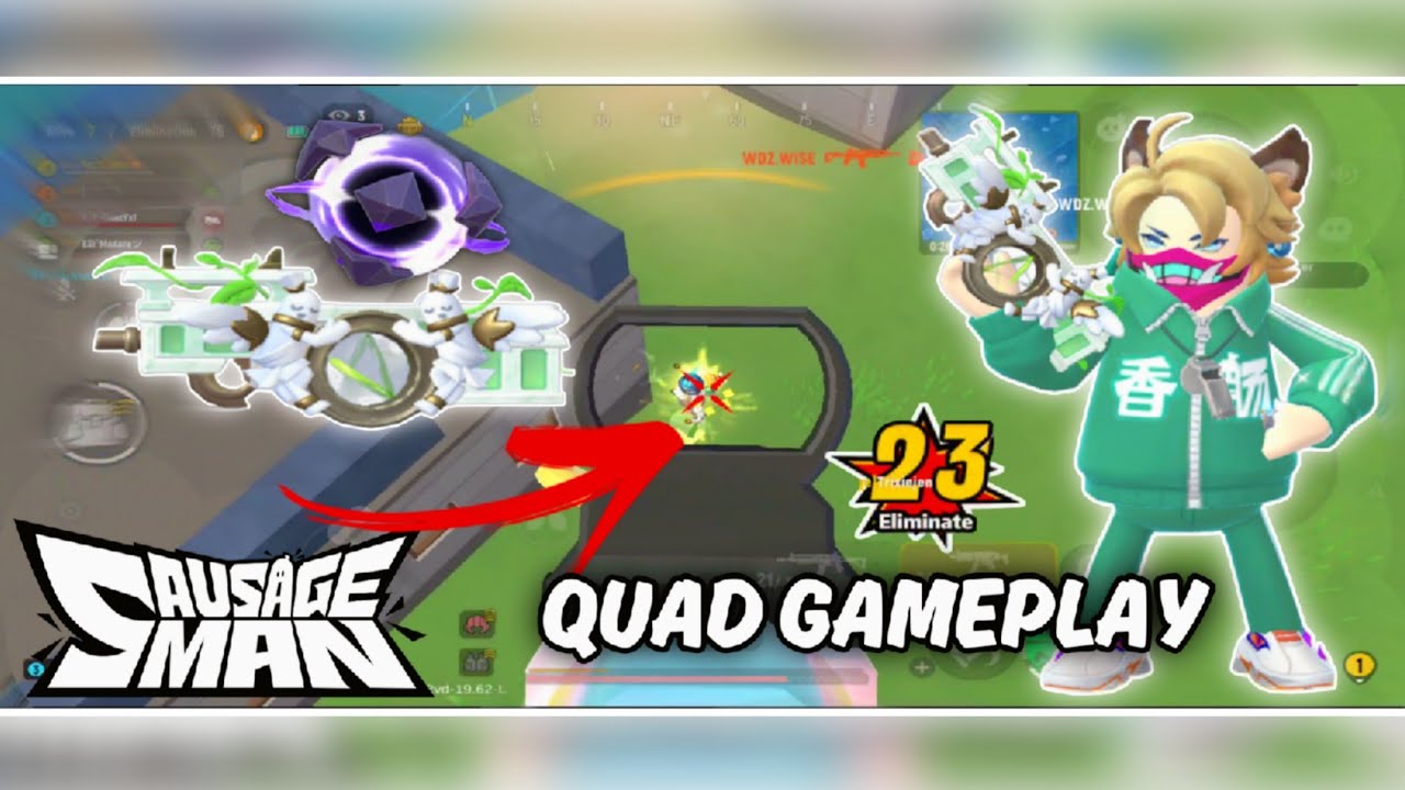 INSANE 23 KILL GAME!! SQUID GAME SET SQUAD MODE | SAUSAGE MAN