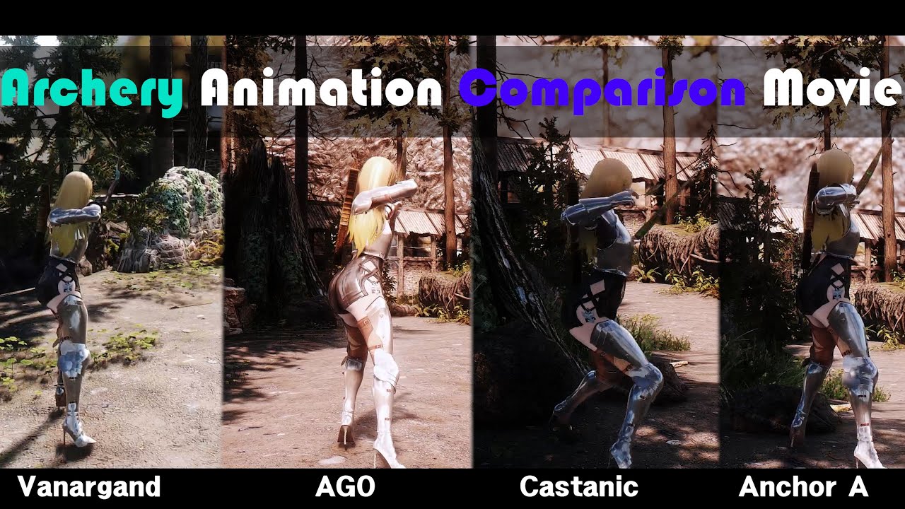 SKYRIM MOD I Archery Animation Comparison Movie