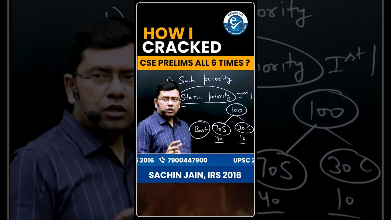 How I Cracked Prelims All 6 Times? 📚 UPSC Preparation Truth ✨Smart Strategy by Sachin Jain IRS 2016