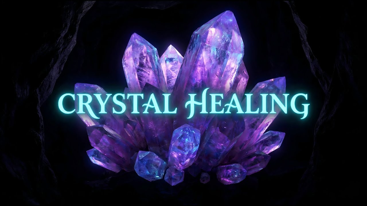 The Crystal Cavern 💎 | Deep Cave Ambience, Glowing Crystals & Water Sounds (Dark Screen)