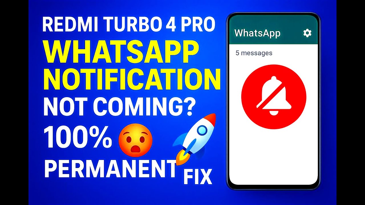 Redmi Turbo 4 Pro-এ WhatsApp Notification আসছে না? 😱 100% Permanent Fix 🚀 | Any Xiaomi Device