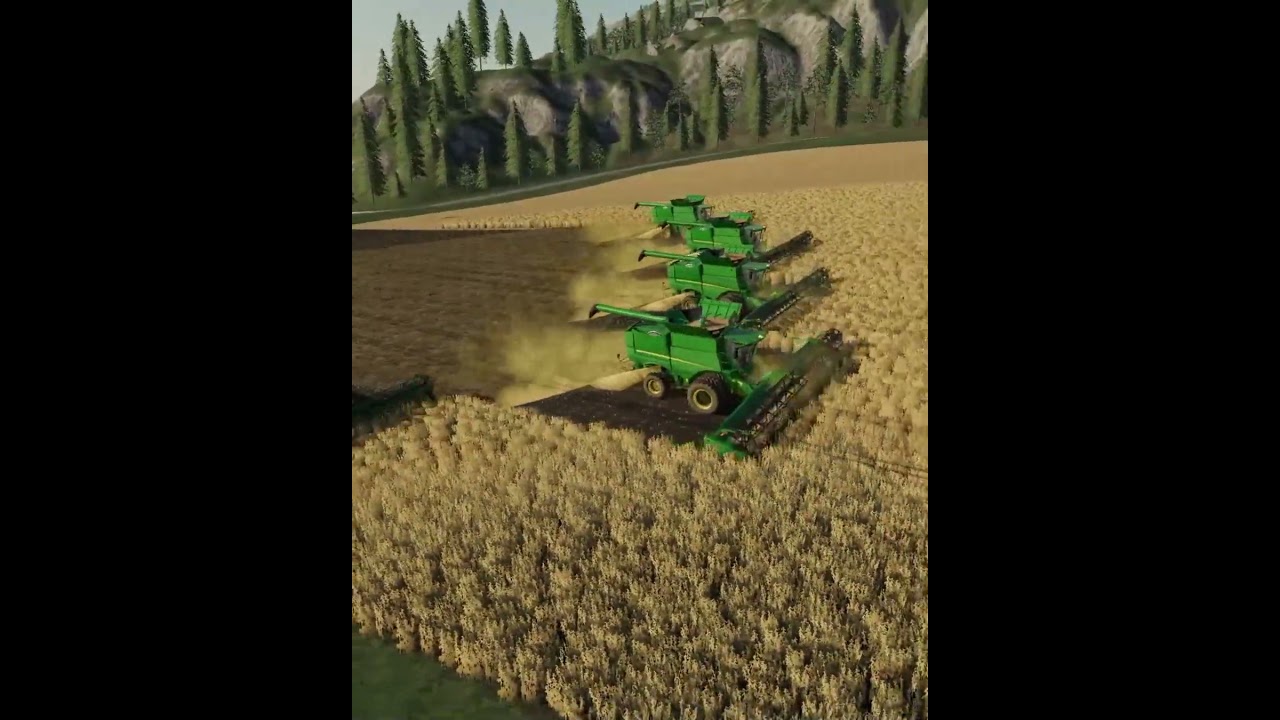large Fields Harvesting In Fs19 | 