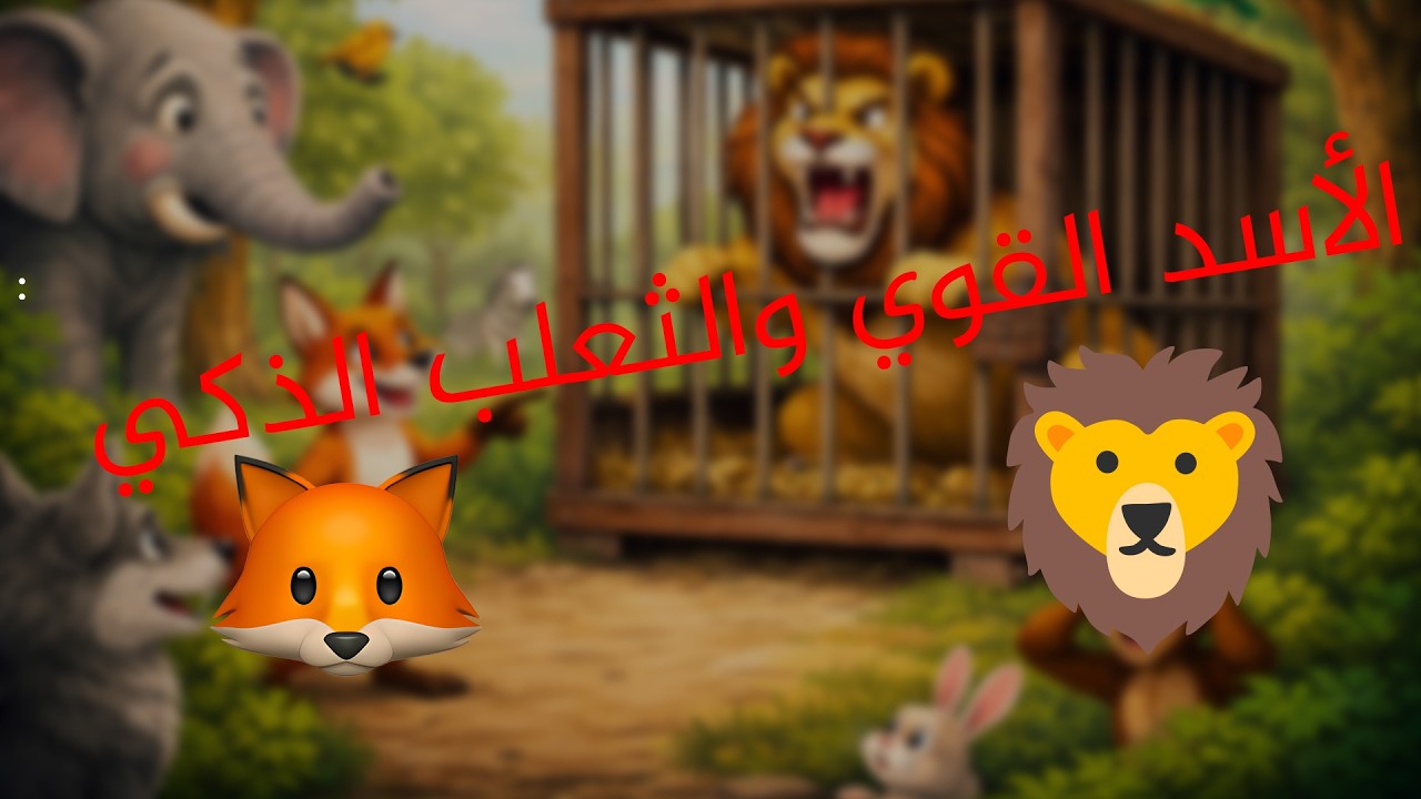 🦁 الأسد القوي والثعلب الذكي | قصة من الحيوانات للأطفال مع درس مهم عن الذكاء والحكمة
