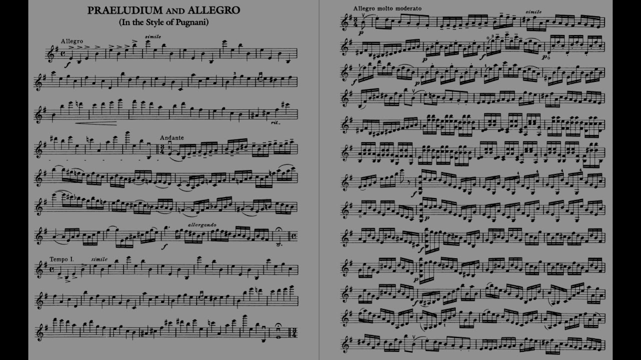 PUGNANI-KREISLER, Praeludium und Allegro | Piano accompaniment