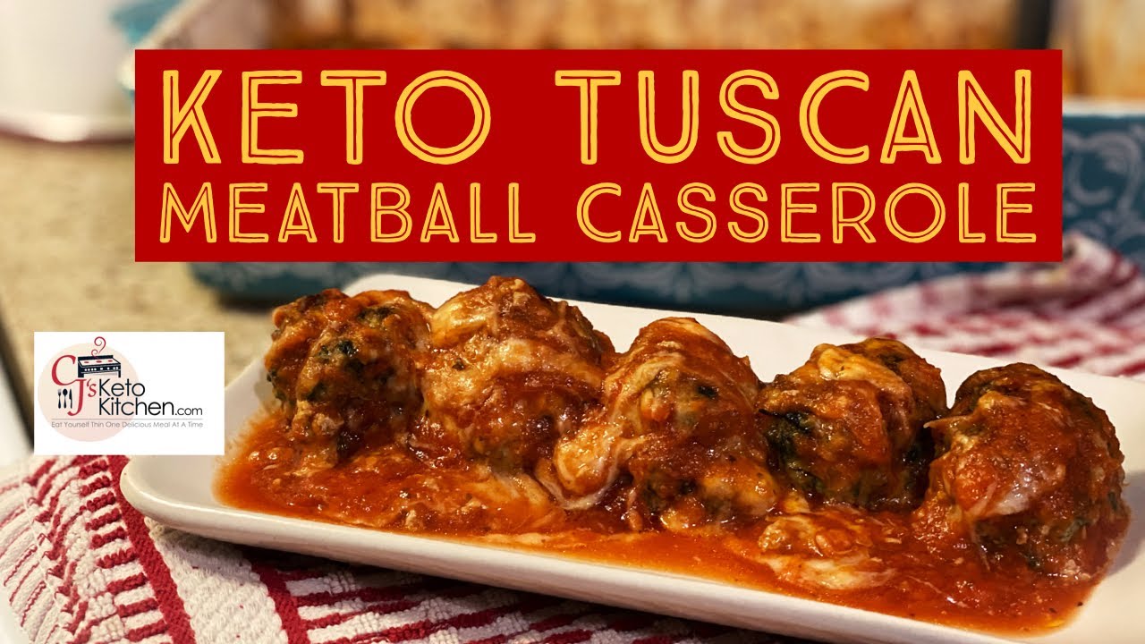 Keto Tuscan Meatball Casserole 