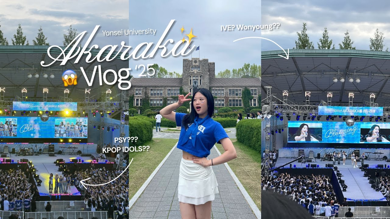 Korea College Vlog | Yonsei Akaraka Festival 2025 + kpop idols! 💙 🦅