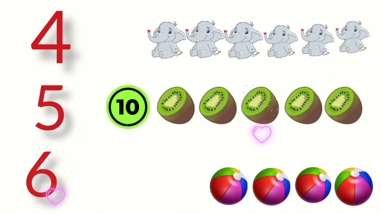Match 1234 numbers with pictures| worksheet for kids| kids education| kidzy colorzy