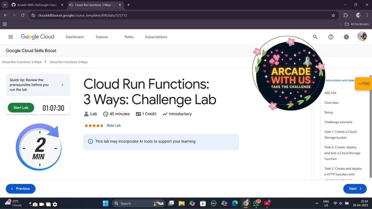 Cloud Run Functions: 3 Ways: Challenge Lab || ARC104 #arc104 #qwiklabs #googlearcade