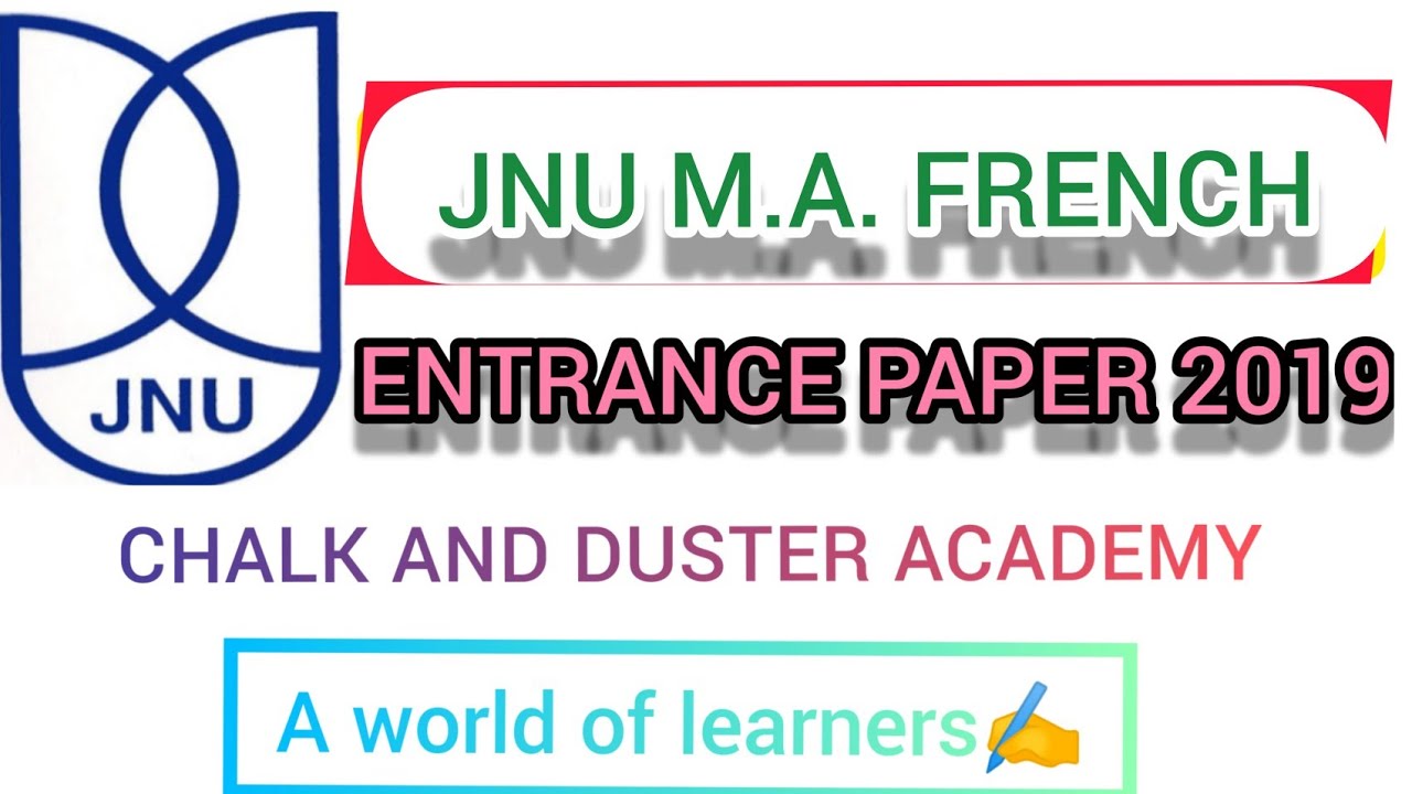 JNU M.A. FRENCH ENTRANCE PAPER 2019