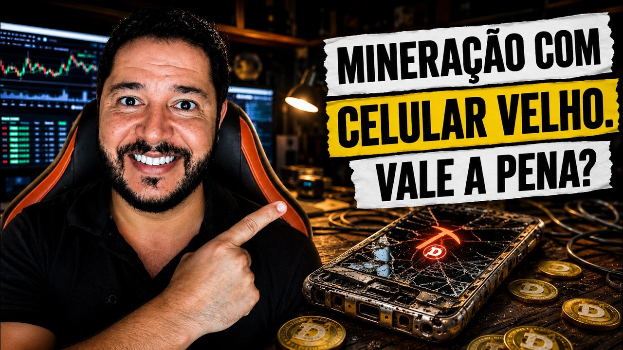 COLOQUEI UM CELULAR VELHO PARA MINERAR DOGECOIN (Vale a Pena?)